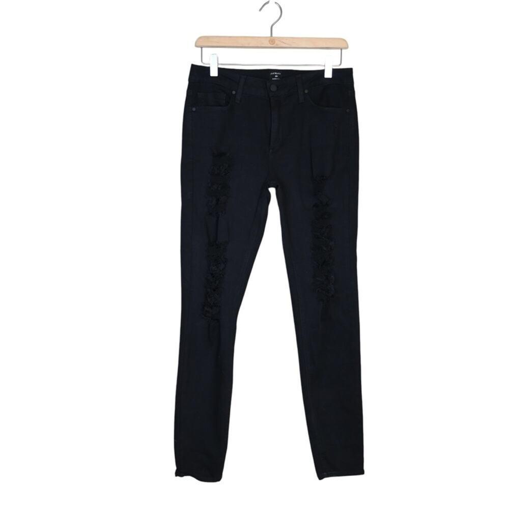 Just Black Womens 29 Black Distressed Skinny Jean